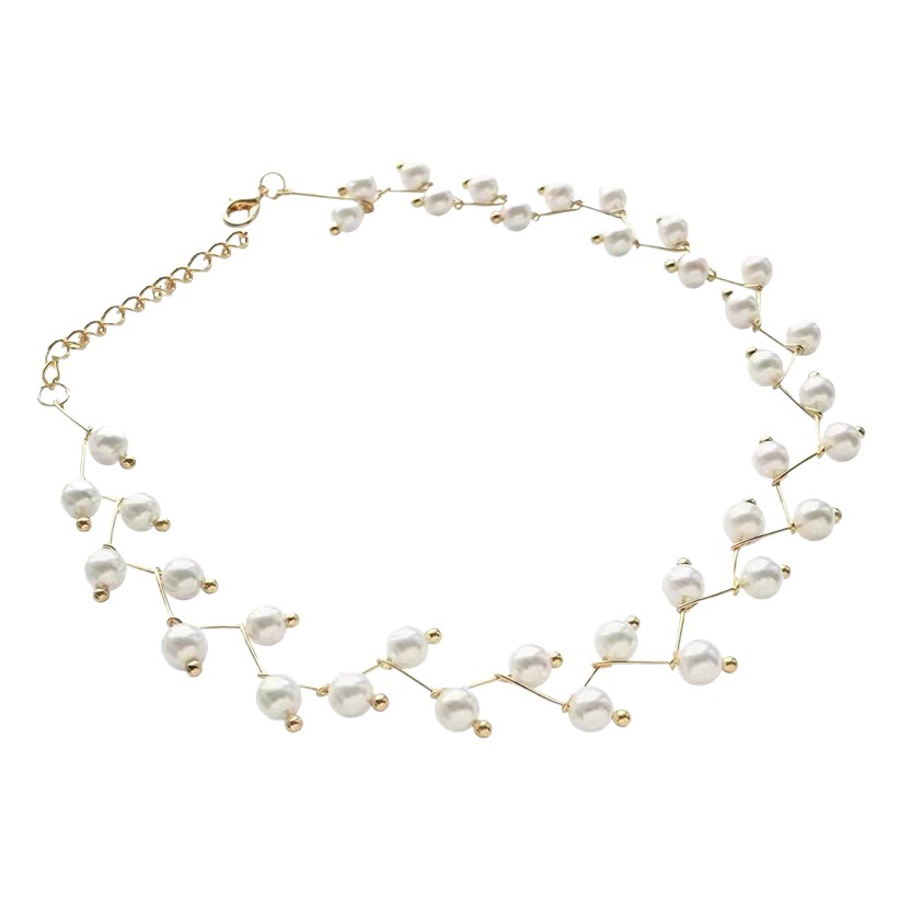 Cadena de clavícula de perla correa de cuello gargantilla femenina Collar corto simple joyería de cuello femenino Corea del Sur correa de Cuello estilo coreano