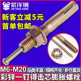 彩锌一钉得机芯膨胀螺丝击芯膨胀螺栓敲打膨胀栓钉锤击壁虎M8/M12