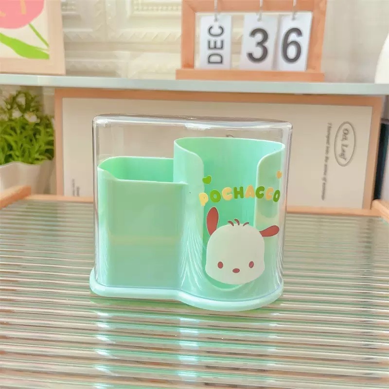 新款少女心桌面化妆品收纳盒库洛米粉扑棉签多功能整理盒化妆棉盒|undefined