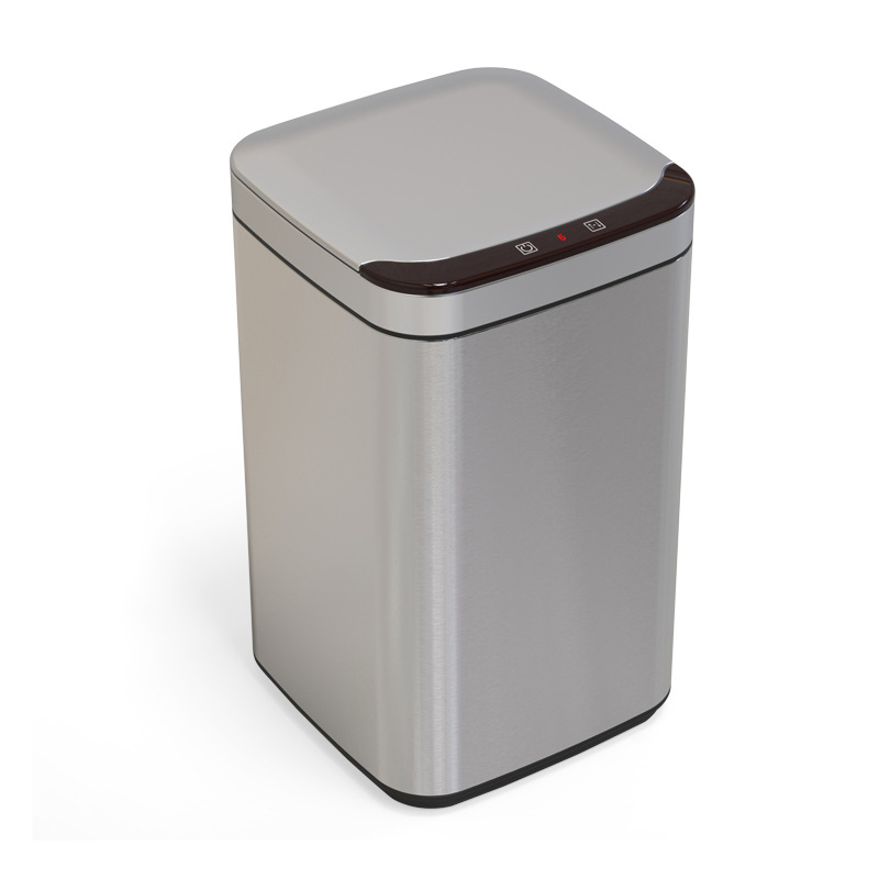 Botella de basura inteligente de acero inoxidable 10L / 13L contenedor de desinfección de ozono de pequeña capacidad botella de basura de inducción automática