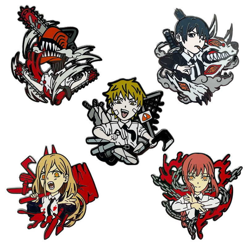 Chainsaw Man Electric saw people's electricity Pava early Sichuan qiumachima brooch schoolbag decoration collection badge