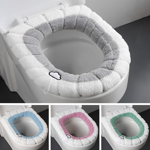 Toilet Seat Cushion Home Winter Thickened Plush Toilet Cushion Seat Cover Universal Waterproof Toilet Gasket Wholesale