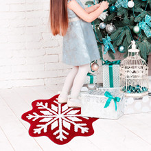 跨境卡通圣诞仿羊绒摇椅毯平安夜防滑摇椅毯亚马逊temu代发地毯