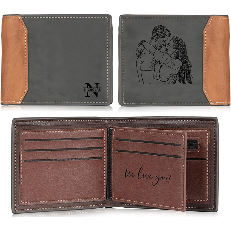 Amazon nuevo tipo de cartera para hombres de alto nivel, nuevo diseño de patrón corto de cuero de vaca, bolso de cambio de cuero para hombres