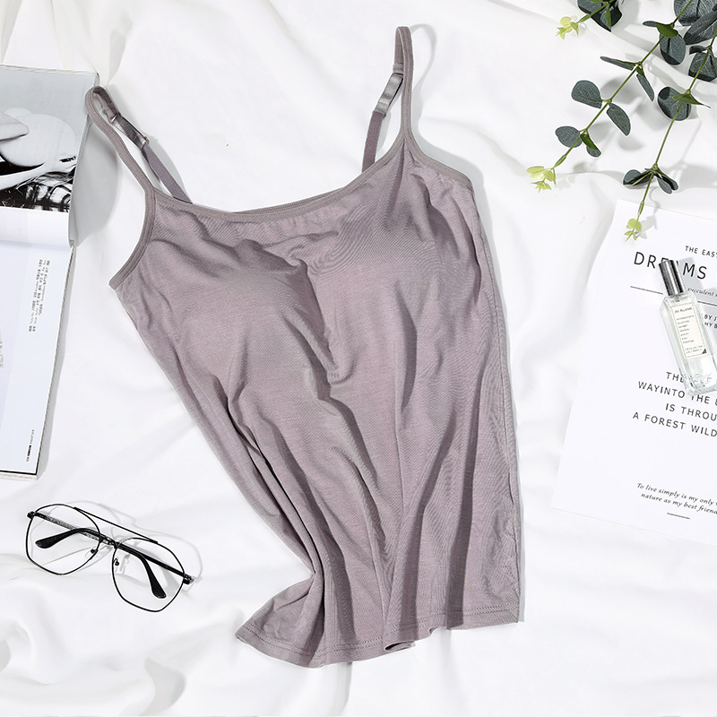 Chaleco de Honda de mujer de una pieza con copa fija de cinco dedos con almohadilla en el pecho chaleco Sling base de chaleco de sujetador sin desgaste