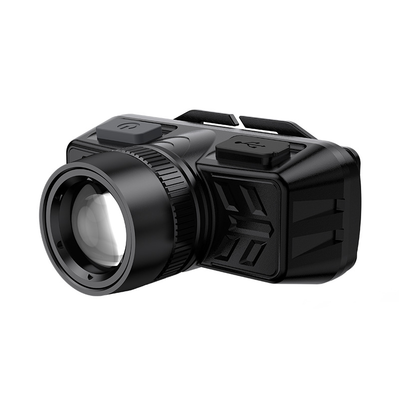 Personalizado fuego fuerte luz de largo alcance telescópico enfoque 90 ° faro de aventura al aire libre pescar correr por la noche camping faro portátil