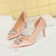 1363-AK76 Banquet Women's Shoes High Heels, Thin Heels, Thickened Suede Surface, Shallow Mouth, Pointed Side Hollow Water Diamond Button Women's Single Shoes