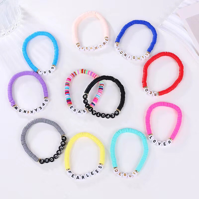 Taylor music bracelet bohemian friendship letter beaded soft pottery suit bracelet swiftie suit bracelet