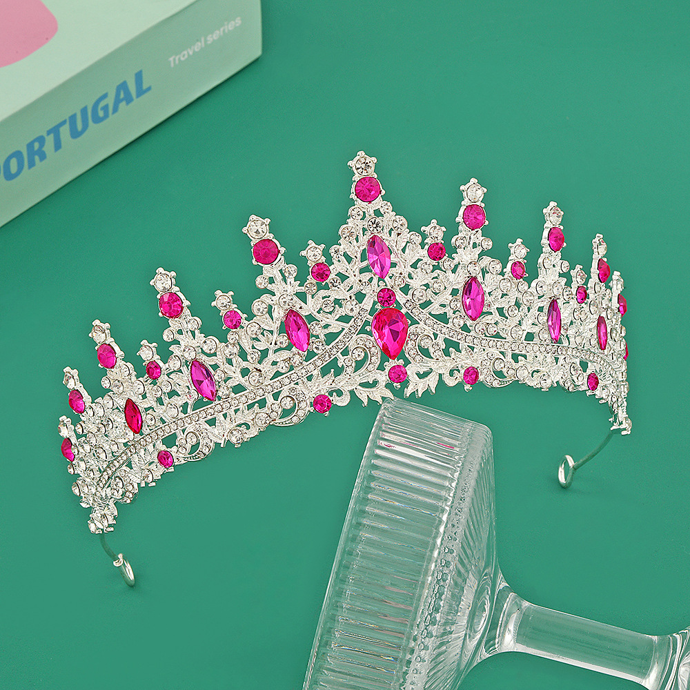 Corona de plata + diamante rosa