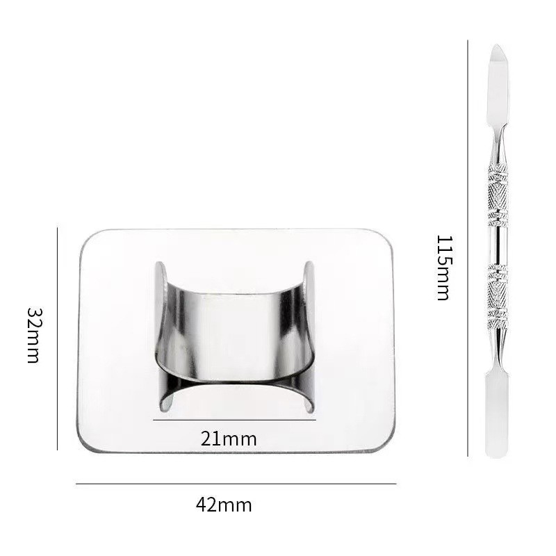 Paleta de maquillaje, base líquida de maquillaje, corrector, paleta de anillos, paleta de colores profesional de acero inoxidable con paleta