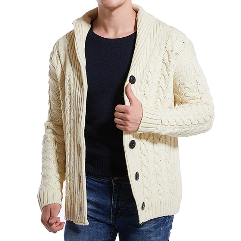 Herren Strickjacke Mit Strukturmuster Modischer Cardigan Mantel_voghion.com