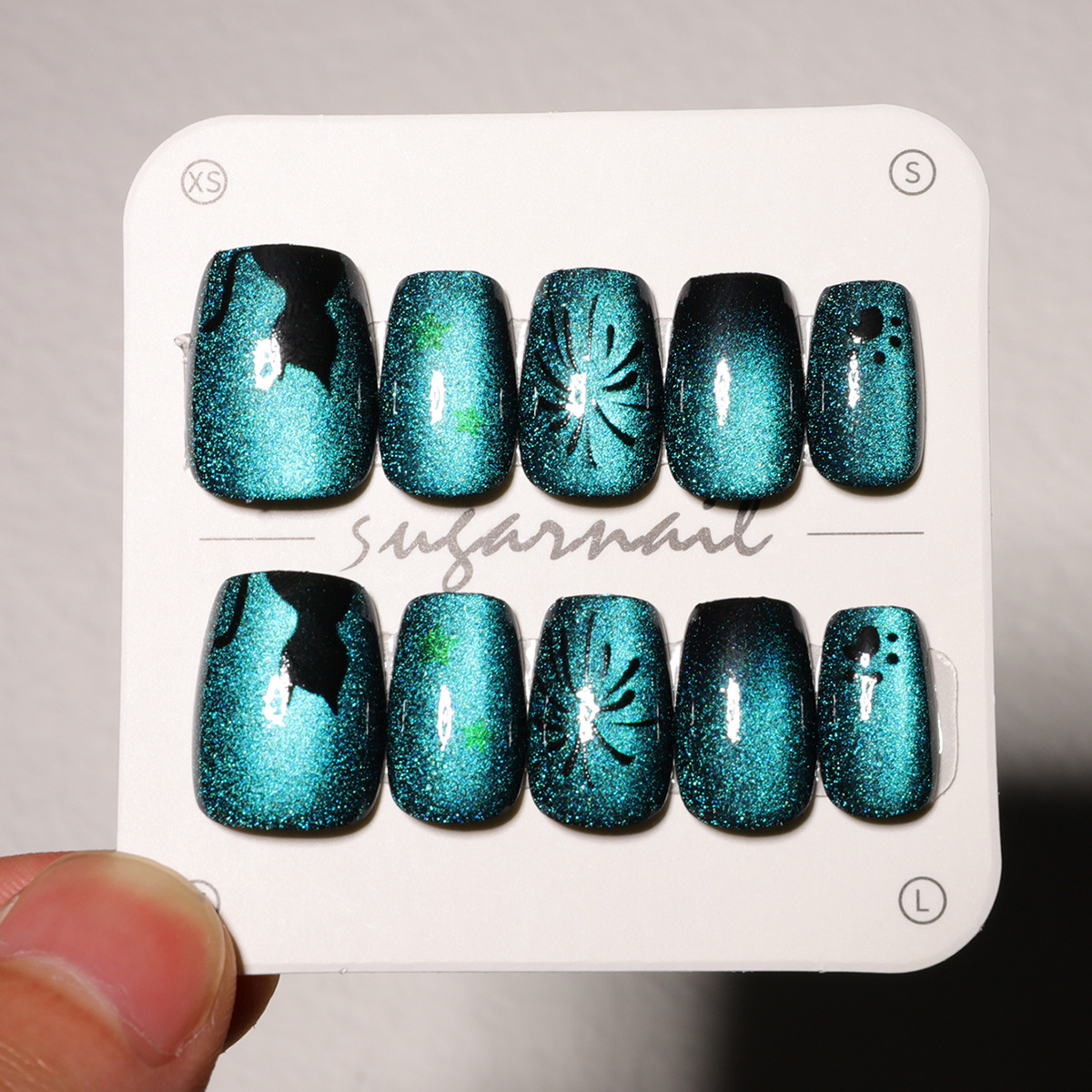 Manicure nuevo cristal ojo de gato usar uñas de alta calidad manuales manicure piezas de 10 piezas empaquetadas decodificación usar uñas al por mayor