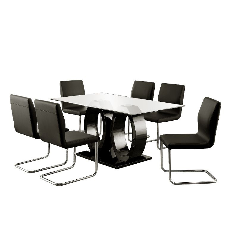 Exportación personalizada mesa de comedor de vidrio temperado transparente mesa de comedor rectangular mesa de comedor de vidrio