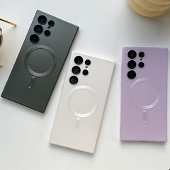 適用於三星S23ultra手機殼s22金屬漆s21磁吸note20簡約s23p代發軟