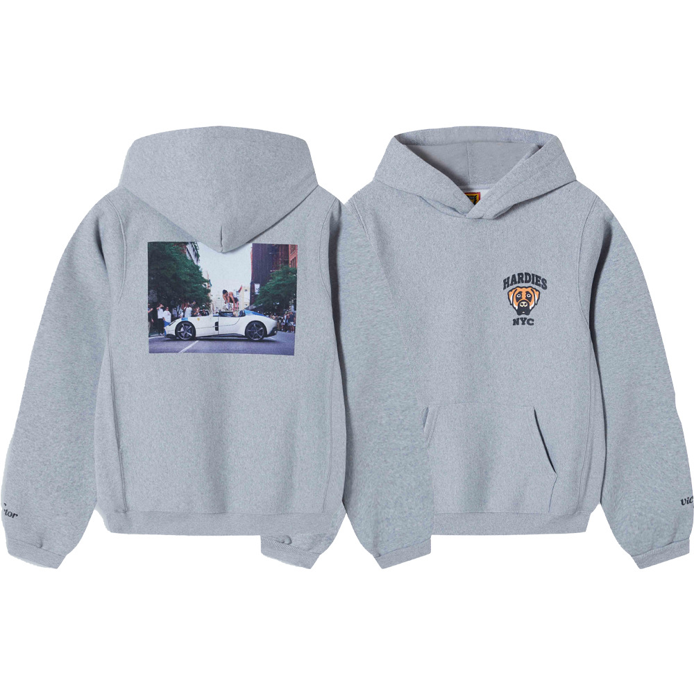 Herramientas de mano caza perro marca de música conjunta amor impresión hombre suelta casual sudadera con sombrero