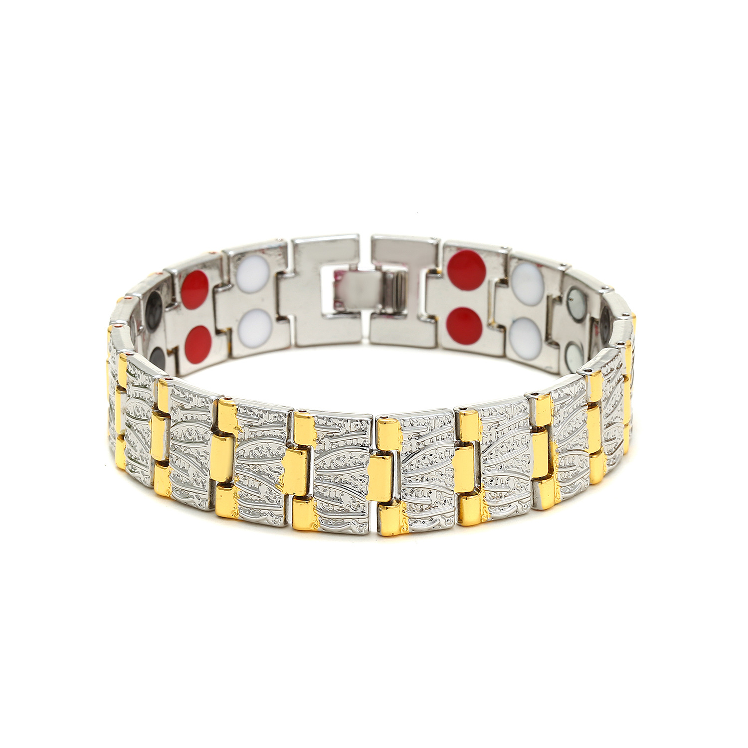 Fashion Geometric Metal Inlay Magnet Unisex Bracelets 1 Piece