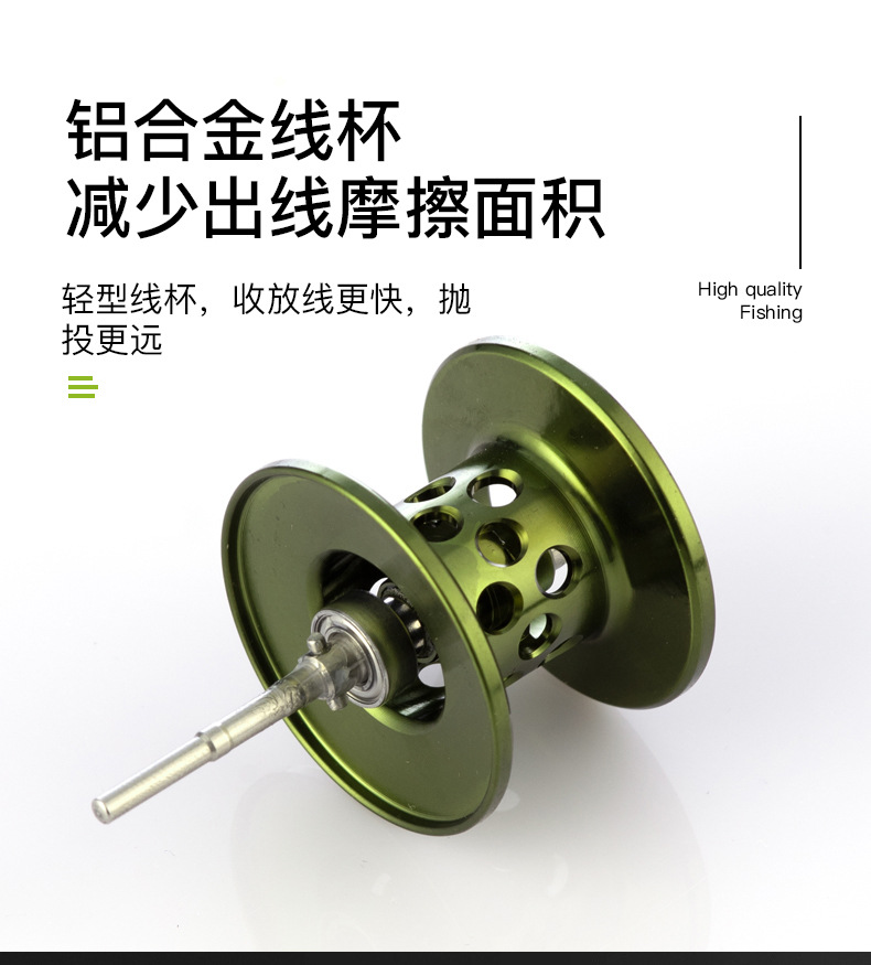 Navion nuevo ATD metal universal rueda de gota de agua anti-agua de mar tipo tambor Luya rebordear negro largo tiro rueda de pescado