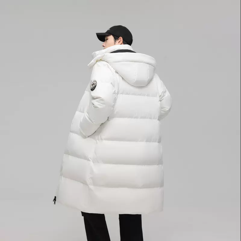 【极寒情侣款】轻奢男士中长款羽绒服可拆卸帽子防风保暖加厚外套