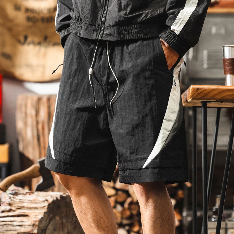 Ice Silk Cool Sports Shorts for Men, Summer Trendy Outdoor Cycling Quick-Dry Loose Thin Five-Point Shorts for Men