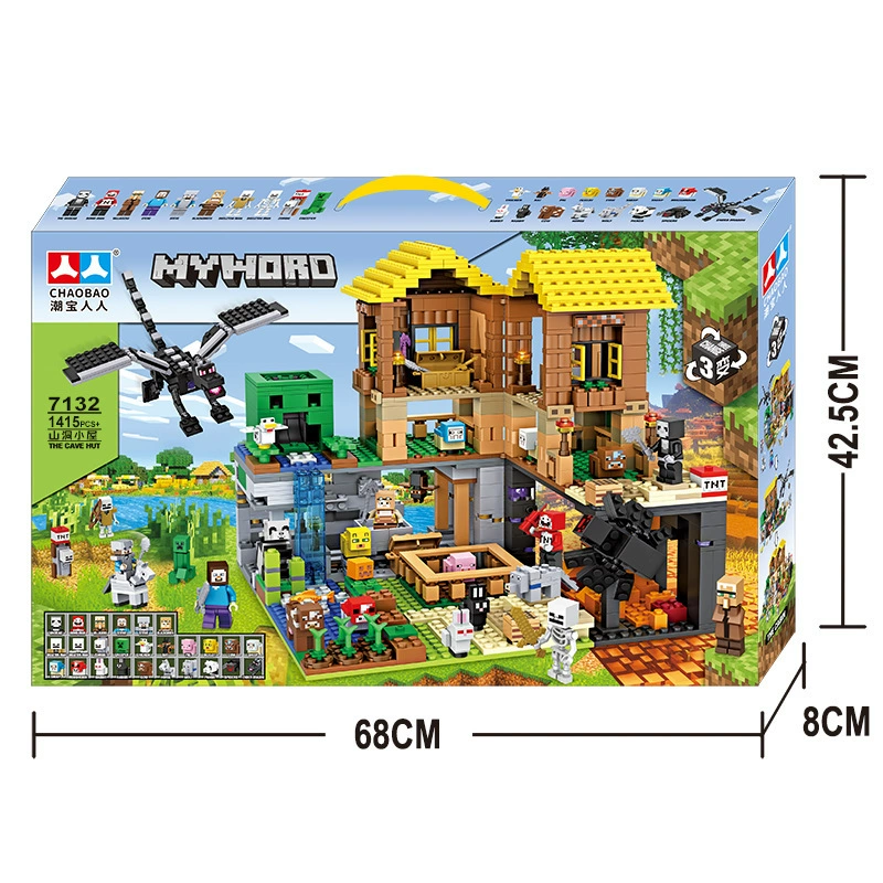 Chao Bao 7132 Мой деревенский домик на дереве совместим с Lego мир пещера хижина конец тень дракон мальчики собираемые игрушки
