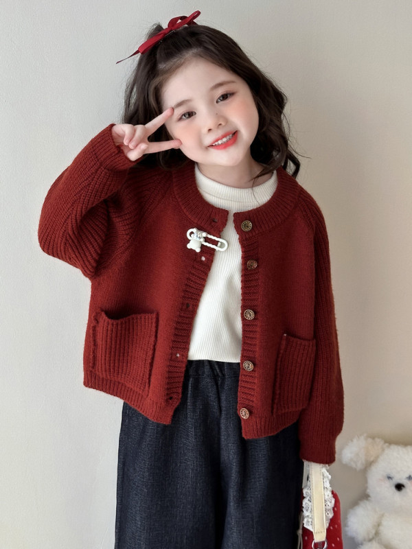 童装女童毛衣春秋款2025新款小女孩外套女宝宝儿童秋装针织衫开衫|undefined
