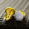 Screw hip-hop style, earrings, silver 925 sample, 10 carat white gold, European style, wholesale, custom made