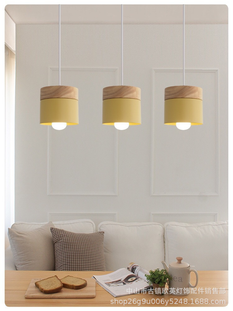 Lámpara colgante nórdica tipo macaron, diseño minimalista para cafeterías, comedores o dormitorios