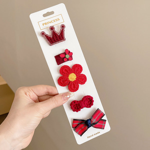 Hermosos clips de cabello de color para niños coreanos de alto nivel sensación de arco de niñas bolsa de tela no daña clips de cabello de bebé