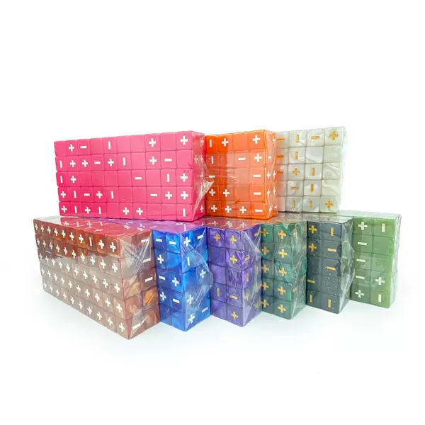 Cross-Border Best-Selling Fate Dice 16mm 6-Sided Addition/Subtraction (+-) Entertainment Teaching Pearl Pattern Solid Color Board Game Gift Dice