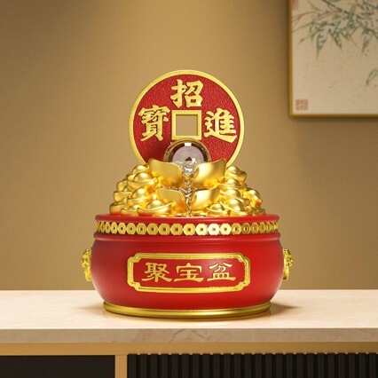 Fortune-making Treasure Water-making Treasure Bowl Ornaments for Shop Opening Gift Living Room Entrance Front Desk Cashier Decoration
