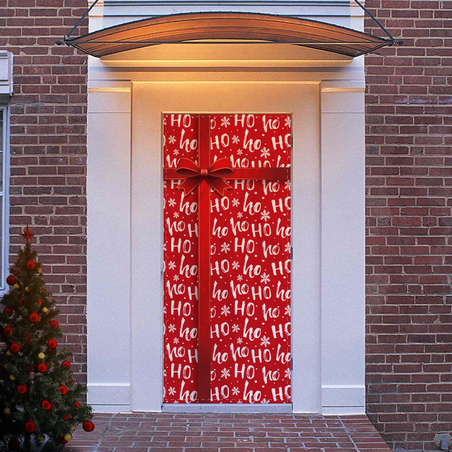 Nuevo estilo transfronterizo cubierta de puerta de Navidad puerta colgante decoración de puerta escena festiva decoración accesorios suministros de Navidad al por mayor