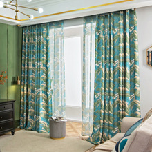 韩式高档美式田园遮光棉麻卧室客厅落地窗拼接别墅窗帘布