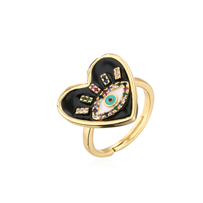 wholesale fashion drip oil eye opening copper plated ring Nihaojewelry