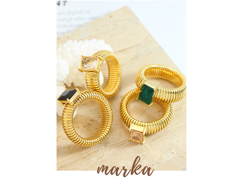 9g Weight 0.03µm-0.05µm Gold Plating Thickness PVD Coated Real Gold Plated 18K Gold Geometric 304 Stainless Steel Retro Waterproof Non Tarnish Rings