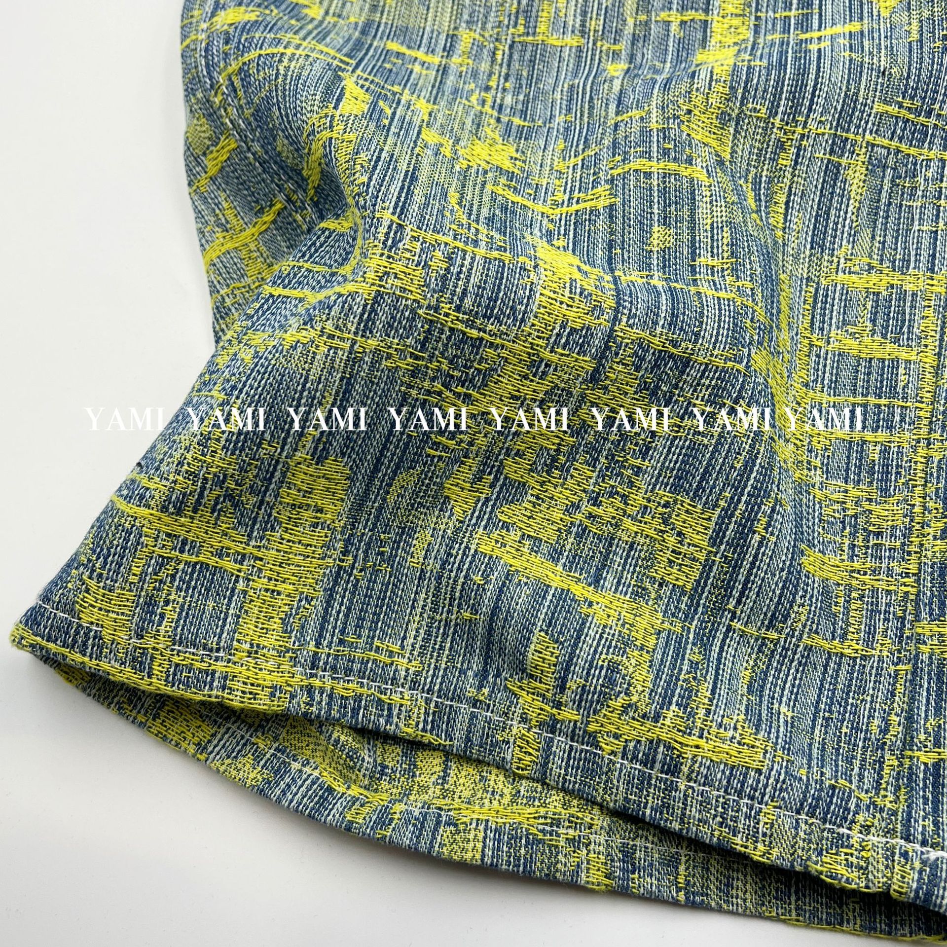 No elástico 10 rayas verticales conjunto de bambú color jacquard bolsa de mezclilla ropa de marca de moda traje de tela de mezclilla image 4