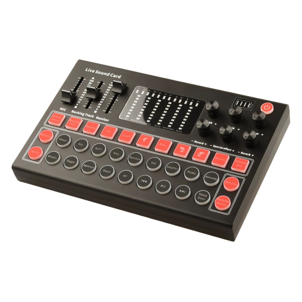 Звуковая карта M9, английская версия, оборудование для прямых трансляций, эксклюзивная поставка для международного рынка, с цветной подсветкой, совместима с различными платформами, для пения, с высоким качеством звука