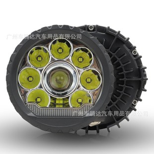 Factory Wholesale 4inch Car Led Work Light Round Motorcycle Headlight White Yellow Two-Color Lens Headlight Car Light