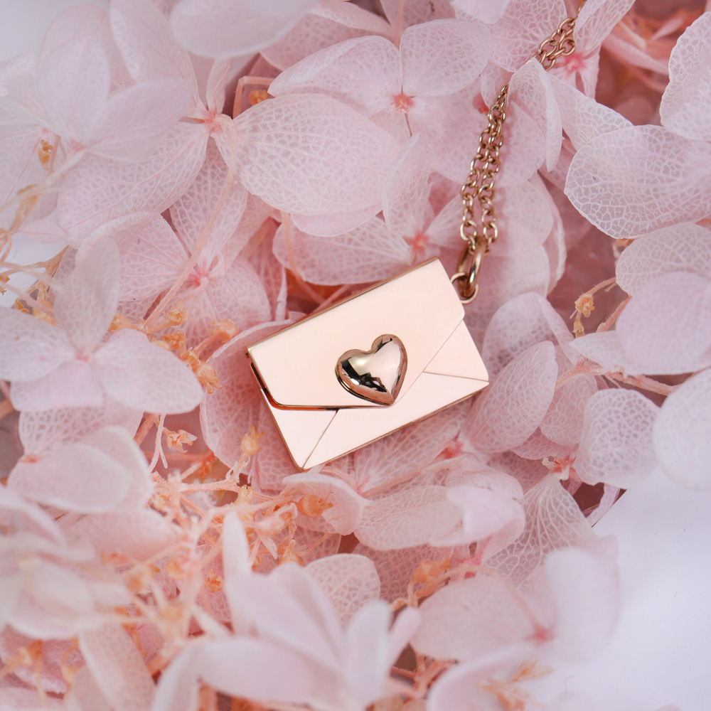 Locket Necklace Classification 304 Stainless Steel Chain Material Wholesale Jewelry IG Style Simple Style Envelope Heart Shape 304 Stainless Steel Locket Necklace Cable Chain