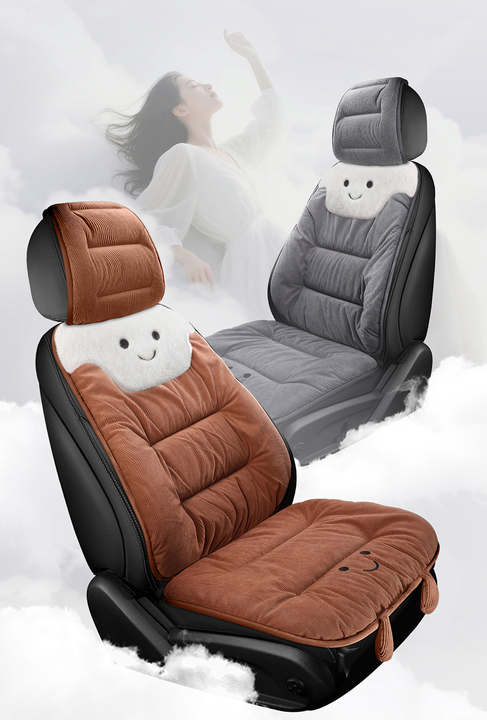 Car Seat Cushion Winter Warm Universal Seat Pad for Driver's Seat, Single Piece down Cushion for Rear Seat, Light Luxury High-End Feel