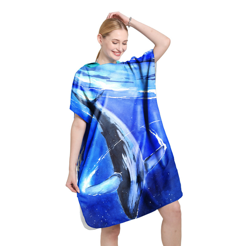 Toalla de baño de playa de secado rápido capa playa playa a prueba de viento albornoz de natación con capucha buceo absorbente chal de natación al aire libre