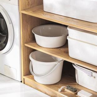 Thickened Plastic Bucket Satchel Size Household Dormitory Laundry Bath Round Washbasin Multi-Functional Storage Bucket