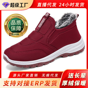 Women's Cotton Shoes 2025 Winter New Boots Cross-Border Large Size Wholesale Dropshipping Warm Comfortable Plush Thickened Mom Shoes