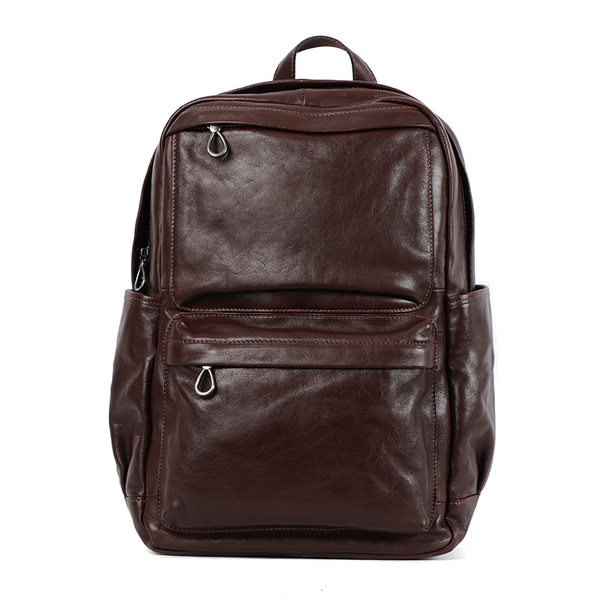 Ba lô nam da bò cổ điển dung tích lớn 36–55L, ngăn đựng laptop 15.6 inch, 30×17×43 cm — Màu cà phê, Màu nâu, đen