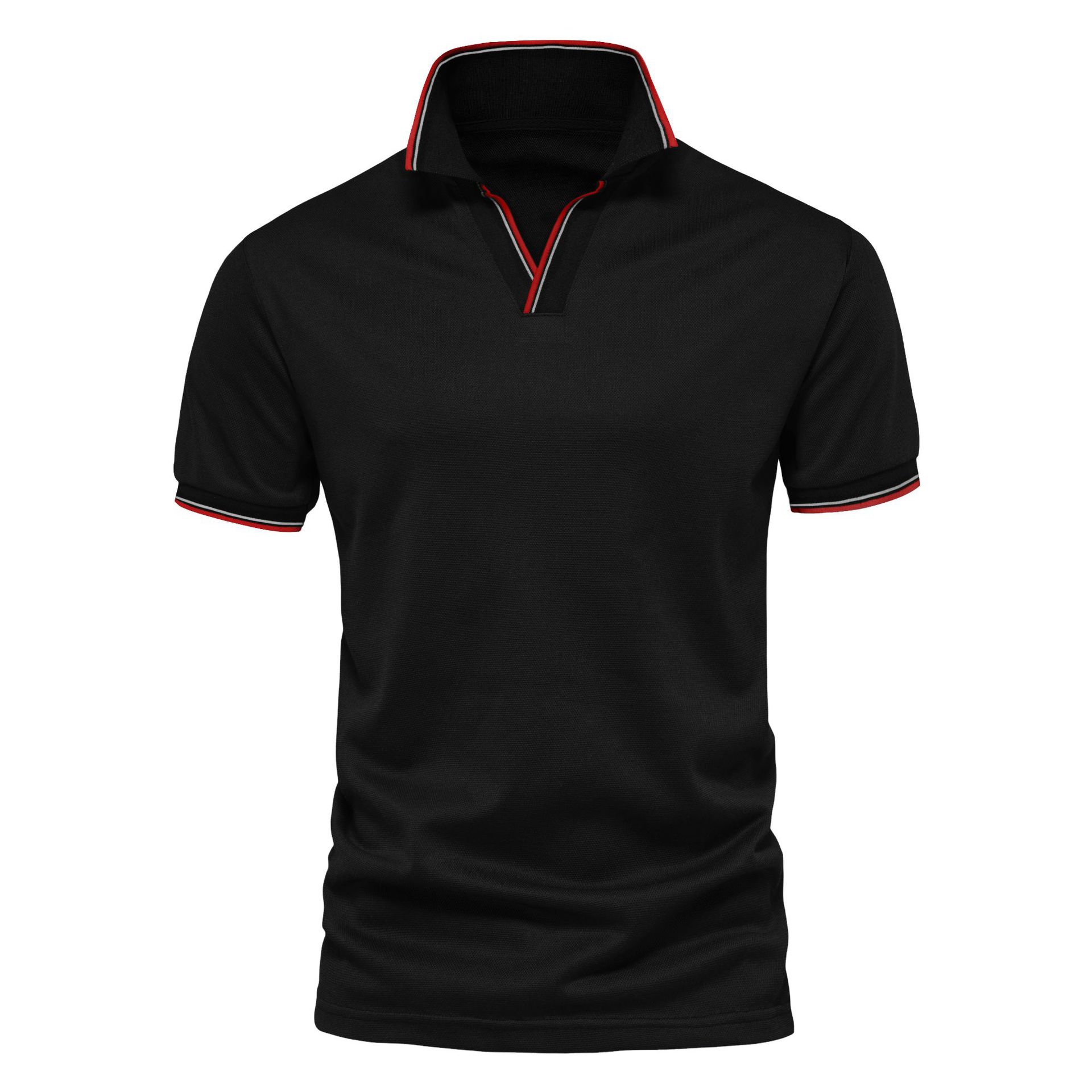 Polo Sugi da uomo, maglia a maniche corte con scollo a V di alta qualità._voghion.com