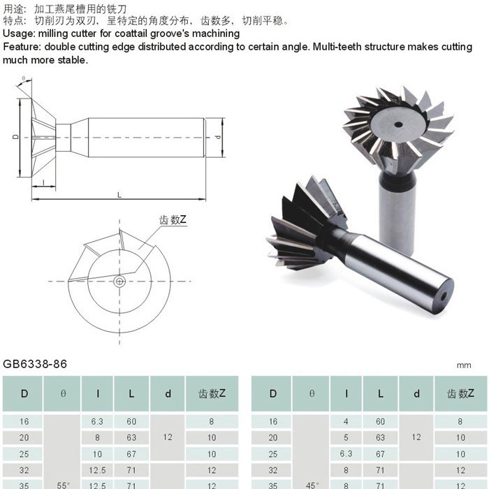 Фреза Topu Фреза с канавкой ласточкин хвост с прямым хвостовиком