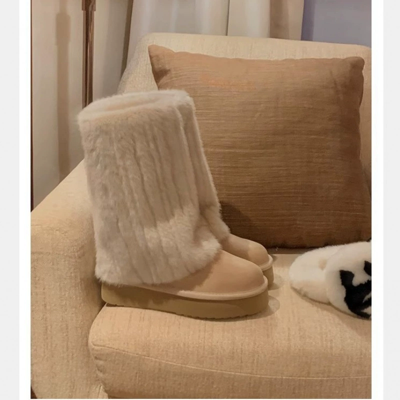 Утепленные ботинки на платформе, зимняя обувь