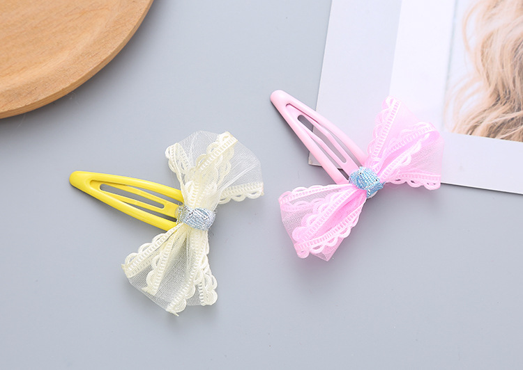 Girl's Sweet Bow Knot Cloth Handmade Net Yarn Hair Clip display picture 13