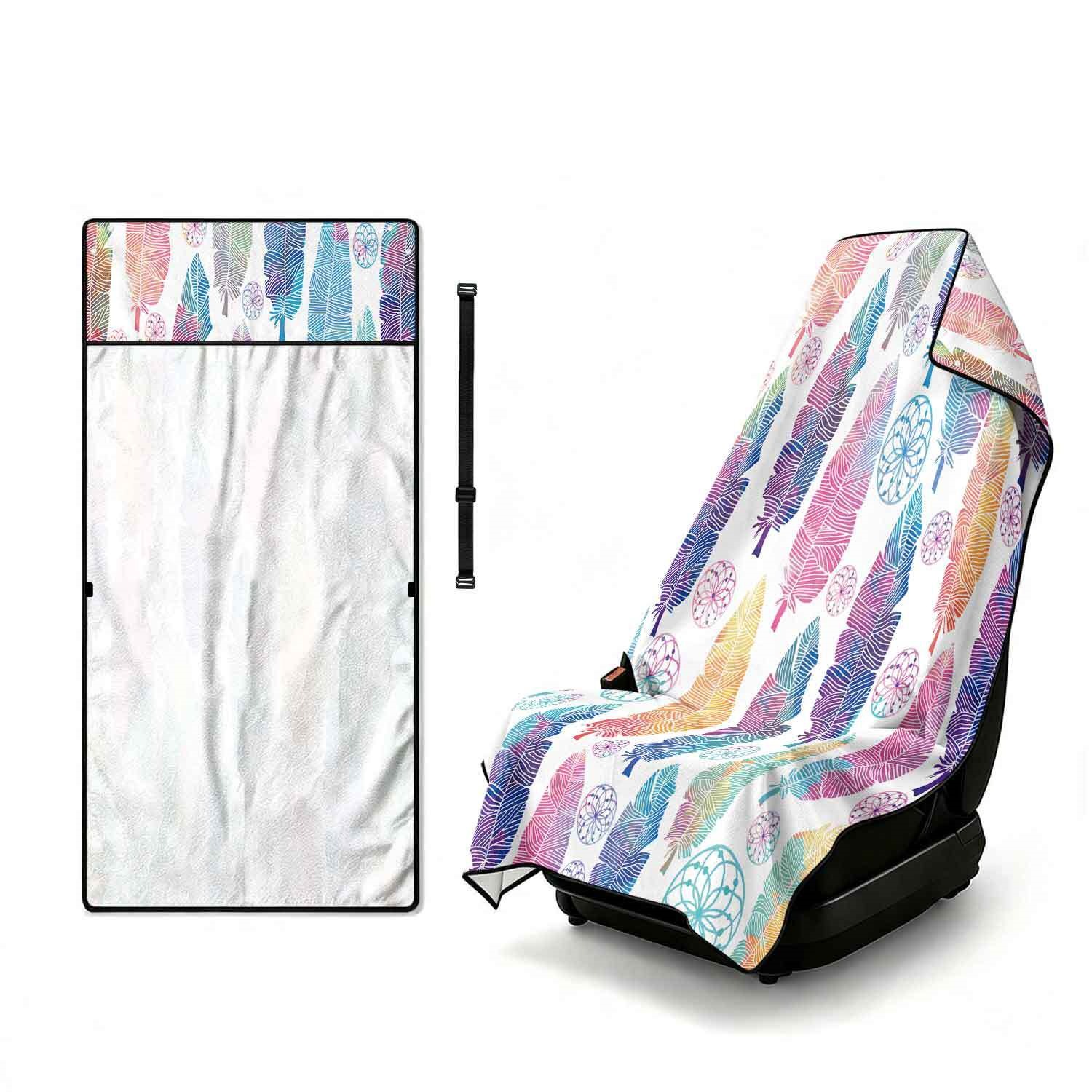 Geometric Bath Towel Car Seat Cover 2-in-1 Microfiber Outdoor Beach Car Dual-Use Universal Seat Cushion