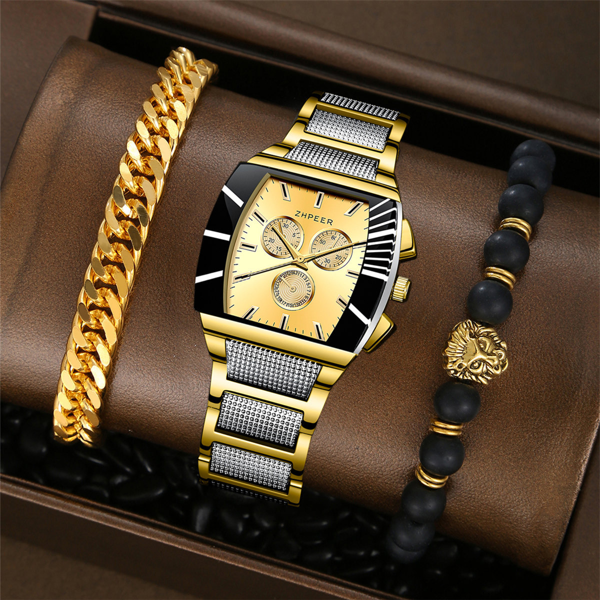 Neue Herren Quarzuhr Business Herrenuhr Freizeit Student Uhr Set mit Armband Geschenke Uhr_voghion.com