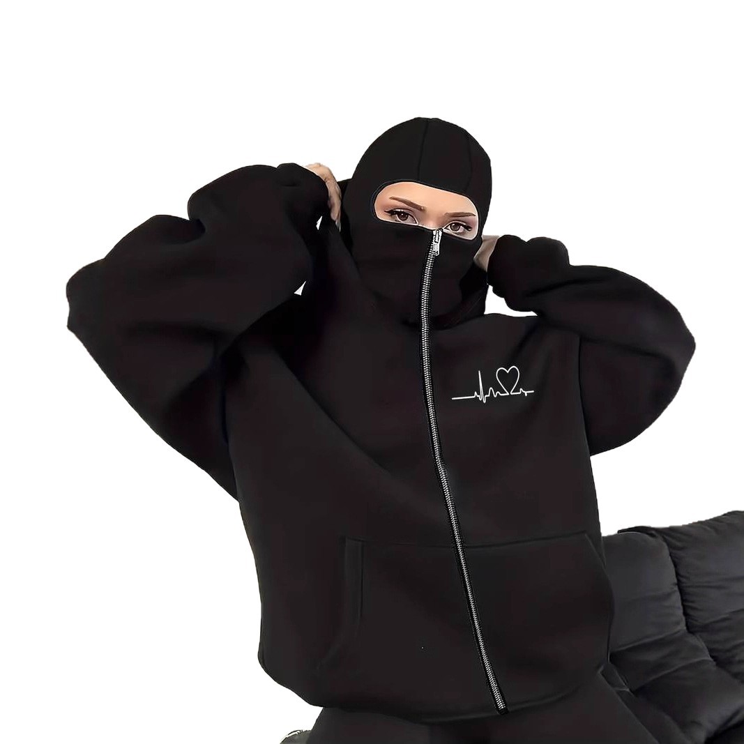 Women's Clothing Retro Loose Fitting Hooded Sweatshirt Women's Streetwear Brand Autumn Winter New Arrivals Heart Pounding Print_ecoleips.com